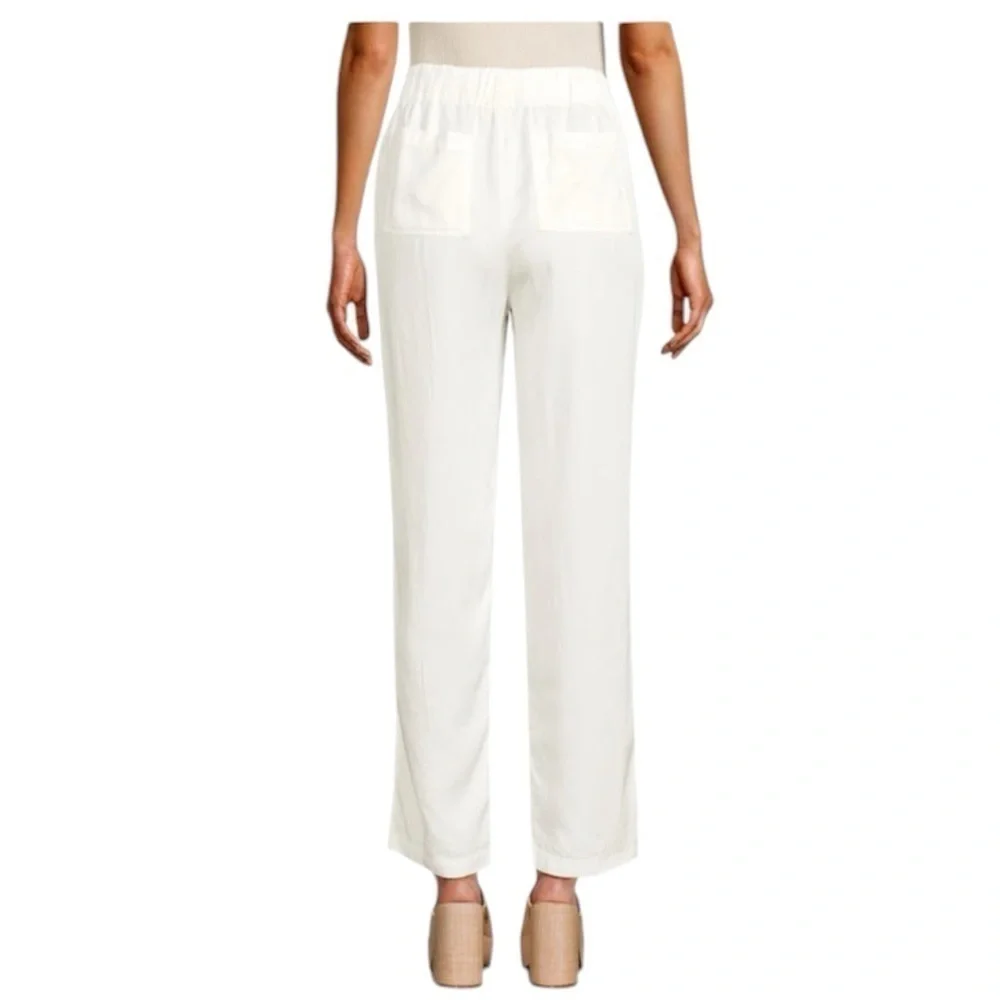 NWT Saks fifth avenue elasticized waist band white pull on pants size XL